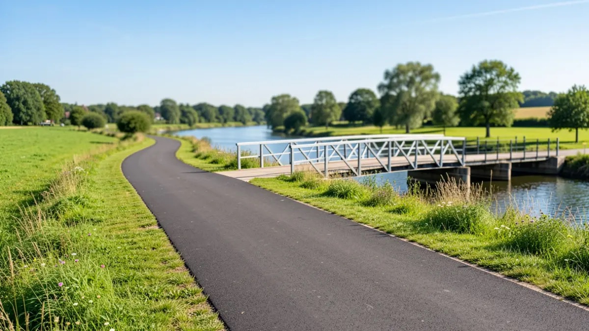 The Ter River cycle path, quiet and shaded